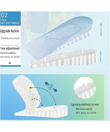 Invisible Height Increase Insoles for Women & Men - 3-Layer Air Lift Pads | Elevator Shoe Inserts (Gray 3.5cm) - Shop Internationally - Buy Online on GoSupps.com