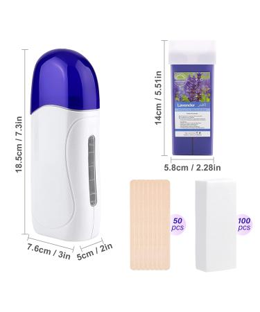 Pinkiou Wax Hair Removal Set - Portable Epilator Machine with Wax Heater, Depilation Wax, Strips, and Depilatory Sticks (Lavender) - 150 Piece Kit - Buy Online on GoSupps.com