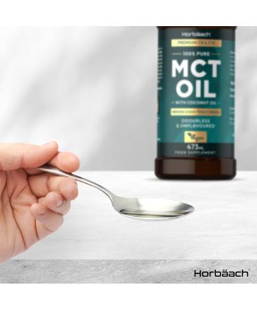 MCT Oil C8 & C10 | 2 Pack x 473ml | Premium Keto Food Supplement | with Coconut Oil | Odourless & Unflavoured | Vegetarian & Vegan Friendly | by Horbaach - Buy Online on GoSupps.com