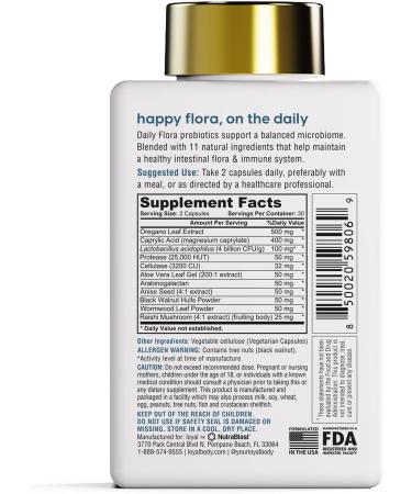 Loyal Daily Flora - pH Balancing Probiotic Supplement for Healthy Gut & Urinary Tract - 60 Capsules - Buy Online on GoSupps.com