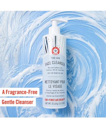 First Aid Beauty Pure Skin Face Cleanser - 11 oz Sensitive Skin Cream Cleanser with Antioxidant Booster - Buy Online on GoSupps.com