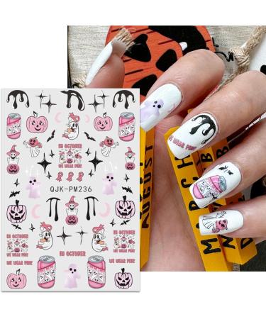 JMEOWIO 9 Sheets Halloween Nail Art Stickers Decals Self-Adhesive Cute Ghost Flower Star Nail Supplies Nail Art Design Decoration Accessories - Buy Online on GoSupps.com