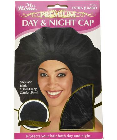 Annie Ms. Remi Silky Satin Double Cotton-Lined Day and Night Cap - Extra Jumbo Black - Buy Online on GoSupps.com