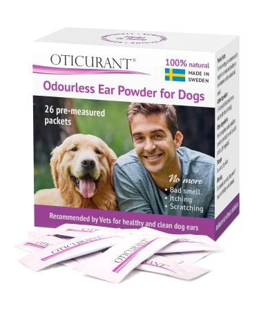 OTICURANT Dog Ear Powder | No more Itching Scratching or Bad Smell | Reduces Waxy Build Up | No Cleaning Solution Drops or Wash Needed | 26 Easy-Dose Packets