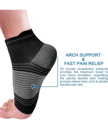 Plantar Fasciitis Socks - Achilles Tendonitis Relief - Compression Foot Sleeves - Arch Support - Heel Pain Relief - Foot & Ankle Support - Black - Medium (1/2/6 Pairs) - Buy Online on GoSupps.com