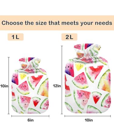 NAANLE Colorful Watermelon Heat Bottle - 1L Transparent Hot Water Bottle for Pain Relief Bed Hand & Feet - Perfect for Heat & Cold Therapy - Buy Online on GoSupps.com