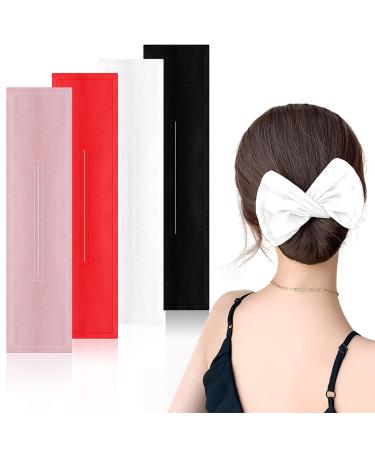 GJLPMY Deft Bun, hair bun, hair bun maker,deft Bun, Fashion Hair Maker for Woman, Classy Multicolor Cloth Magic Clip and Twist Hair Tool, French Twist Hairstyle Donut Quick Bun Twister,Must-Haves Hairpin Tool for Women(4pc…