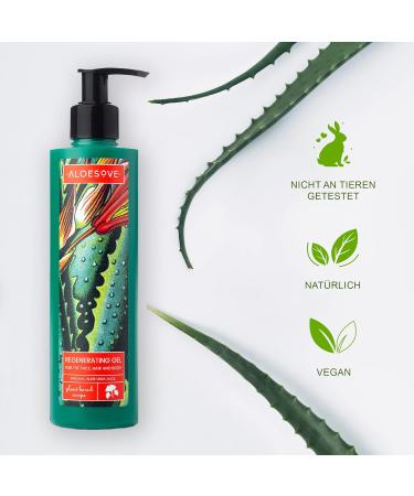Aloesove Regenerating Gel - Vegan Body Face & Hair Moisturizer | 20% Organic Aloe | 250ml Made in EU - Buy Online on GoSupps.com