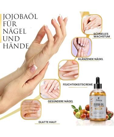 Organic Cold-Pressed Kanzy Jojoba Oil 50ml - 100% Pure Vegan Facial & Body Oil for Skin Hair & Nails - Anti-Aging Moisturizer - Buy Online on GoSupps.com