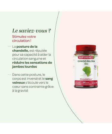SUPERDIET - GINKGO BILOBA ORGANIC - Microcirculation - Phytotherapy - Made in France - 45 tablets - Buy Online on GoSupps.com