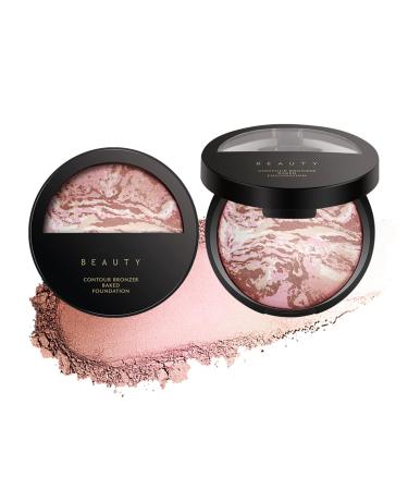 Baked Powder Foundation Setting & Finishing Powder for Long-lasting Natural Makeup - Oil Control Brightening and Lightweight Formula (#1 Fair contour) 11 g (Pack of 1) #1 Fair