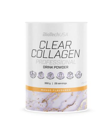 BioTechUSA Clear Collagen Professional Flavored drink powder 20275 mg Collagen Type I & II Hyaluronic acid Vitamins & Minerals Sugar Free Glutenfree 350g Mango