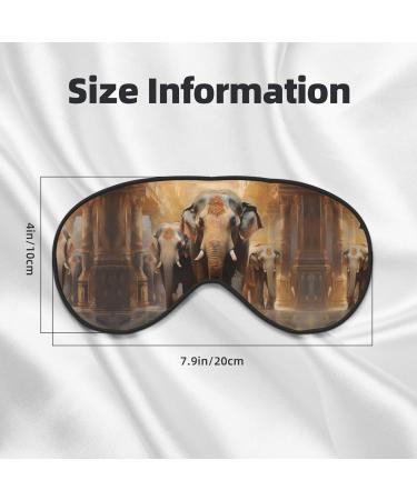 Asian Elephants Print Unisex Sleep Eye Mask | Soft Comfort Eye Shade for Travel Yoga & Shift Work - Black - Buy Online on GoSupps.com