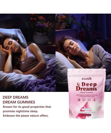 ESUNM Deep Dream Sleep Gummies with 5mg Melatonin Magnesium Glycinate L-Theanine for Sleep Support- Non-Habit Forming Sleep Supplement 60 Gummies 30 Day Supply - Buy Online on GoSupps.com