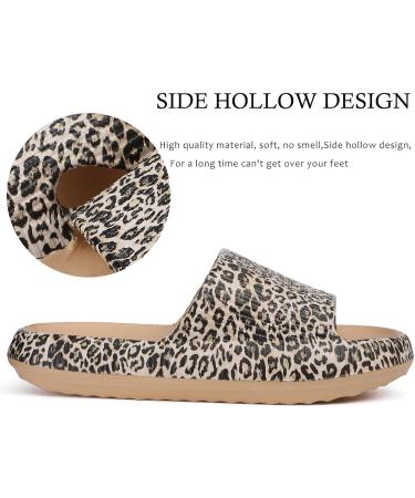 Chicsleil Cloud Slides for Men & Women | Comfortable EVA Flip-Flops & Bath Shoes | Slipproof Shower Slippers in Leopard | EU Sizes 36-45 - Buy Online on GoSupps.com