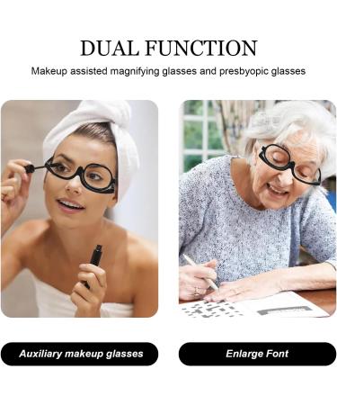 Buy Make-Up Glasses | Portable 2.5x Reading Aid | Enlarged Rotating Flip Down Cosmetic Glasses for Women - Buy Online on GoSupps.com