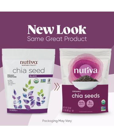 Buy Nutiva Organic Black Chia Seeds 32 oz (907 g) - Nutritious Superfood for Health - Buy Online on GoSupps.com