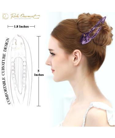 Buy RC Roche 6-Piece French Curved Hair Clips - High Quality Non-Sliding Hair Clamps for Women & Girls - Transparent & Durable Hair Accessories - Buy Online on GoSupps.com