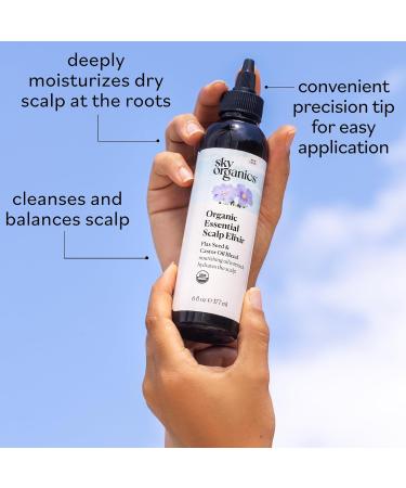 Sky Organics Organic Essential Scalp Elixir for Hair USDA Certified Organic to Hydrate Soothe & Nourish Scalp 6 fl. Oz - Buy Online on GoSupps.com