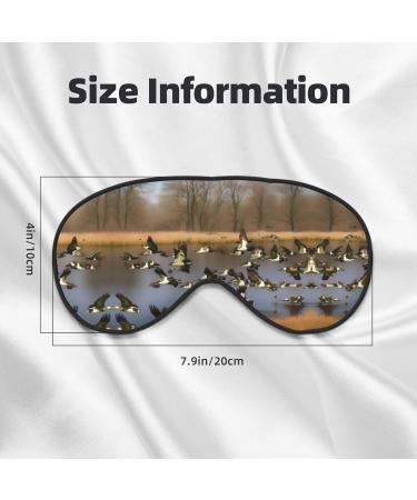 Flying Wild Ducks Print Unisex Sleep Mask | Double-Sided Eye Mask for Sound Sleep & Skin Care - Black - Buy Online on GoSupps.com