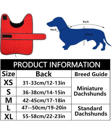 Minezi Dachshund Winter Jacket | Waterproof Dog Coat with Wool Lining & Adjustable Straps | Free-Red (36-38cm) - Buy Online on GoSupps.com