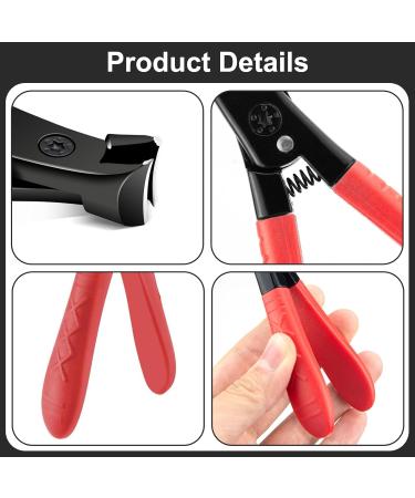 Heavy Duty Nail Clippers for Thick Nails - Wide Jaw Toenail Clippers with Metal File and Bag - Ideal for Men and Women - Red - Buy Online on GoSupps.com