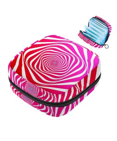 Storage bags for women's bandages aesthetic stripes geometry large with zipper for periodic insolations tampons for girls and women pink