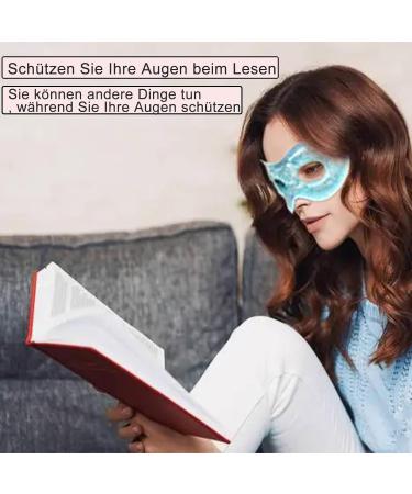 Cooling Eye Mask Set - Reusable Gel Bead Face Mask for Migraine Relief Dark Circles & Swollen Eyes - 2 Pieces Ice Mask in Blue - Buy Online on GoSupps.com