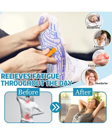 Reflexology Socks Set 2 Pair Acupressure Foot Socks with Massage Tool for Improved Foot Health - Buy Online on GoSupps.com