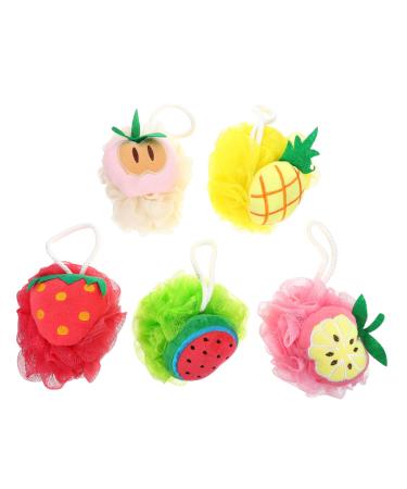 Hemoton 5pcs Ball Shower Supple Bath Ball Bath Scrubber for Body Bathing Sponge Cleaning Scrubber Foaming Ball Bath Tub Scrubber Bath Exfoliating Tool Nylon Bath Products Soft
