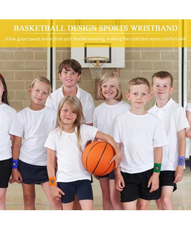 Colorful 6-Piece Children's Sports Bracelets - Football & Basketball Cotton Wrist Bands for Active Kids - Buy Online on GoSupps.com