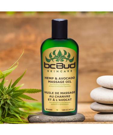 Hemp Massage Oil - All Natural & Unscented for Sensitive Skin - Relaxing, Sensual & Healing Formula - Non Greasy Stress Relief - Fragrance Free, Hypoallergenic with Grapeseed, Jojoba & Avocado Oil - 120ml/4 fl oz - Buy Online on GoSupps.com