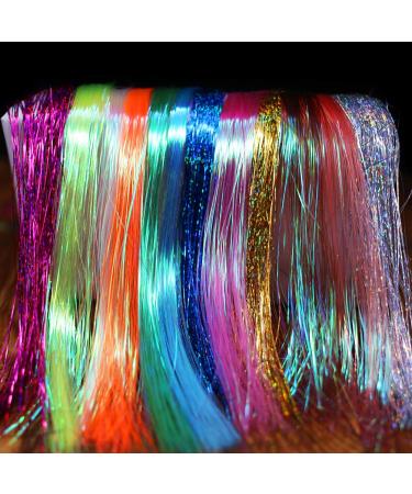 Fly Tying Materials 12 Colors Krystal Flash Holographic Ripple Flashabou Flies Fishing Lure Making Supplies 3-Holographic Flashabou Set C