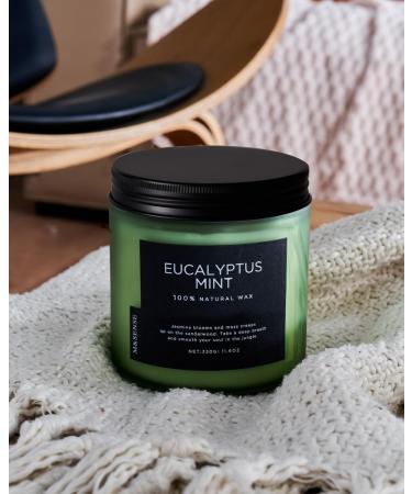 M&SENSE Eucalyptus Mint Soy Candles - 11.6oz Aromatherapy Candle for Stress Relief Meditation Yoga & Relaxation | 70 Hour Burn Gift for Men & Women - Buy Online on GoSupps.com