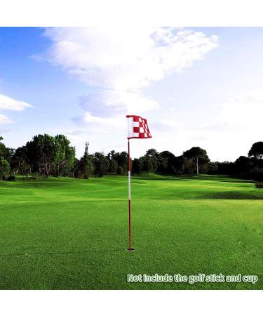 Green Nylon Golf Flag Set - Indoor/Outdoor Checkered Training Putting Flags - Portable 8.7x6 Golf Target Flags (White/Red) - Buy Online on GoSupps.com