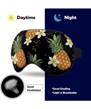 Summer Pineapples Floral Sleeping Mask | Adjustable Soft Eye Mask for Comfortable Sleep | Juicy Tropical Flowers Blindfold - Buy Online on GoSupps.com