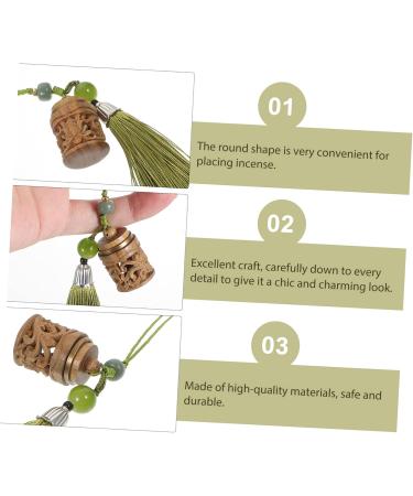 HEMOTON 1pc Green Sandalwood Incense Box Tassel Keychain Diffuser Pendant Hollow-Out Pedant Blush Cell Phone - Buy Online on GoSupps.com