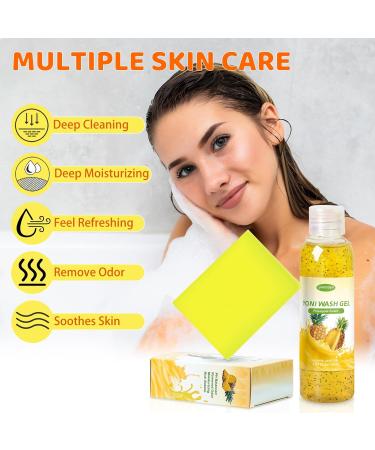 2 PCS Yoni Wash Bar Soap for Women - pH Balanced Intimate Cleanser Odor Eliminator Moisturizing Pineapple Body Wash - Buy Online on GoSupps.com