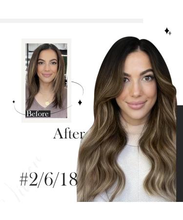 Shop Vivien Balayage Clip-In Real Hair Extensions | Darkest Brown to Ash Blonde | 18 Inch 120g Remy Hair | 7 Pieces - Buy Online on GoSupps.com