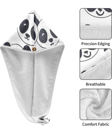 Buy Kawaii Pandas Hair Towel 2 Pack - Super Absorbent Quick Drying Turbans for Women & Girls - Stylish Head Towels for Fast Hair Drying - Buy Online on GoSupps.com