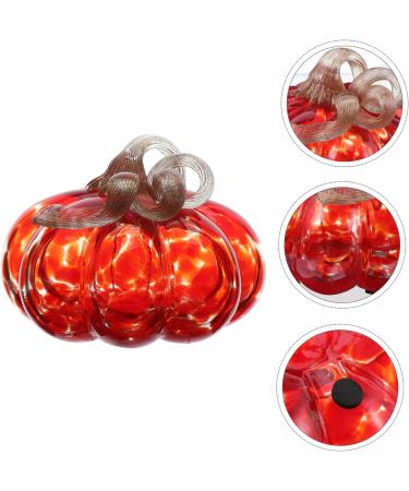Ciieeo 2pcs autumn desktop with lights glass pumpkin jar American Country decorate glass pumpkin decorations Collection desk with cover dispenser manual Redx2pcs 12.5x12.5cmx2pcs - Buy Online on GoSupps.com
