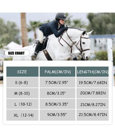 Kids Horse Riding Gloves - Anti-Slip Equestrian Mitts for Boys & Girls, Size L(Age 10-12) - Buy Online on GoSupps.com
