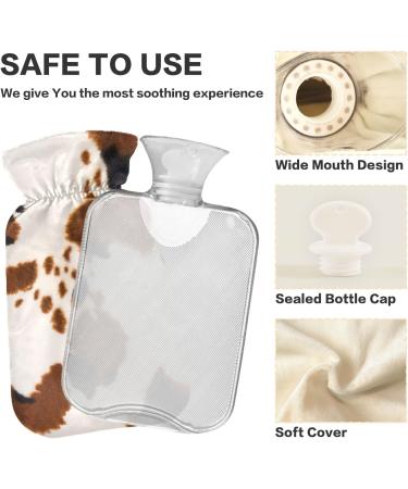 1L Animal Fur Hot Water Bottle - Black & Brown Texture for Neck & Shoulder Pain Relief | Heat & Cold Therapy - Buy Online on GoSupps.com