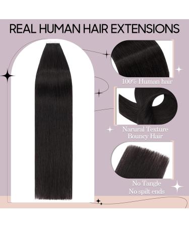 Buy 45cm Tape-In Extensions - Real Remy Hair Natural Black #1B 50g 20 Pieces - Premium Human Hair Extensions - Buy Online on GoSupps.com