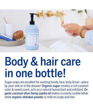 Dr. Bronner's Organic Sugar Soap (Baby Unscented, 64 oz) - Made with Organic Oils & Sugar, 4-in-1 Use for Hands, Body, Face, Hair - Moisturizing, Nourishing, Fragrance-Free - Buy Online on GoSupps.com