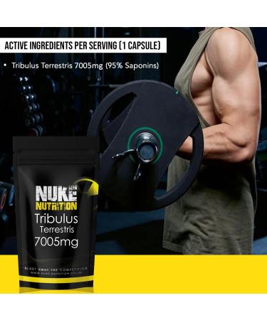 Nuke Nutrition Tribulus Terrestris 7005mg - High Strength Test Booster Pills - 60 Capsules for Men & Women - Increase Testosterone for Muscle Growth, Strength & Endurance - Buy Online on GoSupps.com