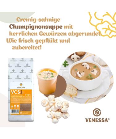 VENESSA VCS 1 mushroom soup 20 x 1 kg Value pack Refined creamy mushroom soup with spices for automatic machines Automatic soup For catering - Buy Online on GoSupps.com