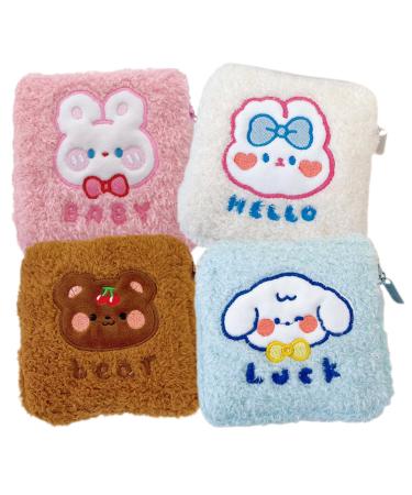 Plafope 4 pieces women bandage storage bags Multifunctional small bag enchanting period bag women tiebasher ladies' tiebasher menstrual taping storage bag