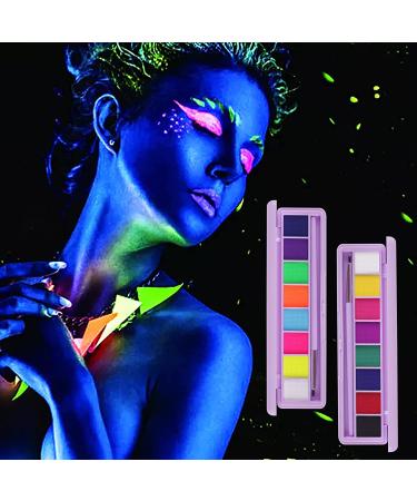 MEICOLY 2 Pack Water Activated Eyeliner Palette - Neon Face Paint & Graphic Eyeliner - UV Glow Fluorescent Body Paint - 16 Colors - Buy Online on GoSupps.com
