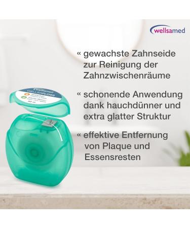 Wellsamed Dental Floss 50m Dispenser - Mint Flavour 3 Pieces - Essential Interdental Cleaning for Healthy Teeth - Buy Online on GoSupps.com